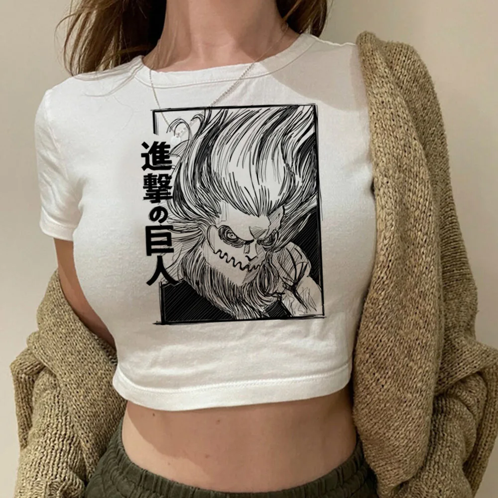 Attack on Titan crop top shoujo manga cutecore clearance sales grunge harajuku t shirt goth summer dollette vintage jojifuku