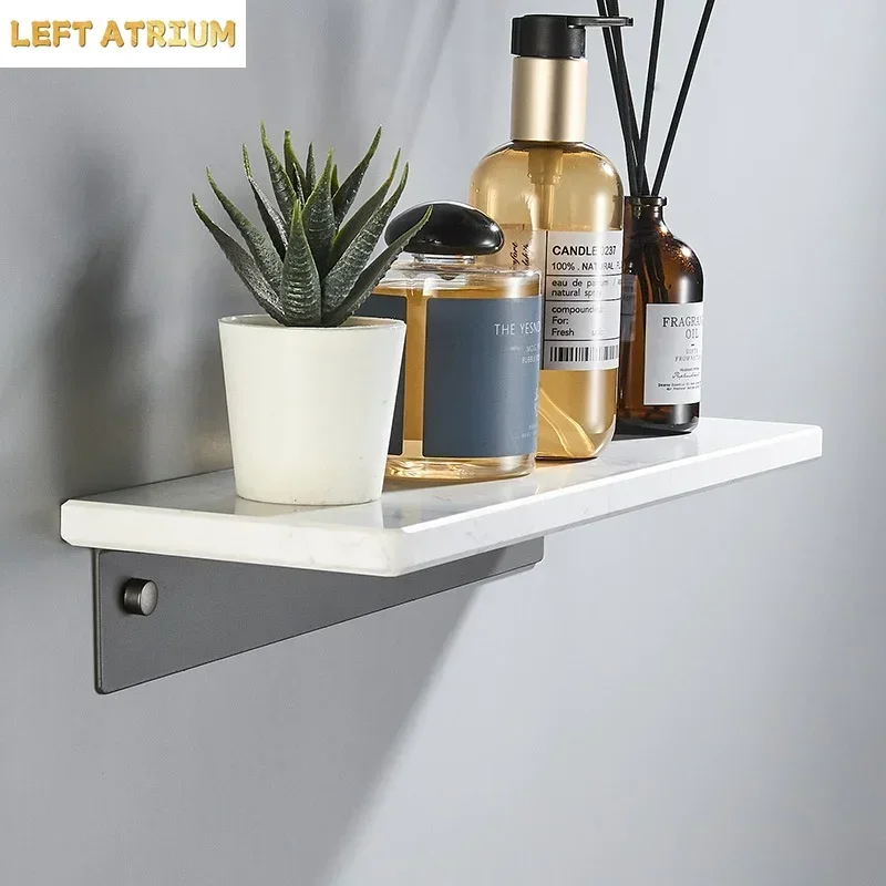 Bathroom Shelf Black Bath Storage Holder Wall Mounted Marble White Square Bath Shower Shelf Bath Shampoo Holder Soap Holder