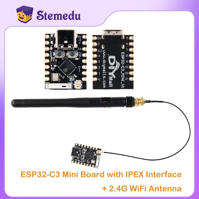 Nieuwe Micro ESP32-C3 Mini Development Board ESP32-C3_Mini_V1 Wi-Fi + BT 2.4G WiFi Antenne met SMA Kabel 3DBI U.FL naar Vrouwelijke SMA