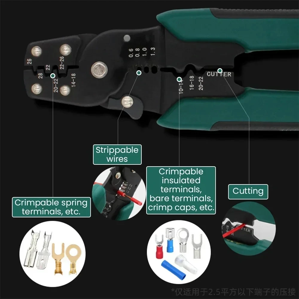 Green Electrician Wire Stripper Pulling Plier Wire Cutter Multifunction Repairing Scissors Stripping Crimping Pliers Hand Tools