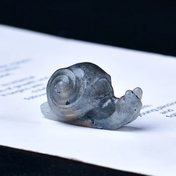 1 adet 3.5cm/1.38in kristal oyma salyangoz kafatası, ev dekor için meditasyon taş kristal hediye.