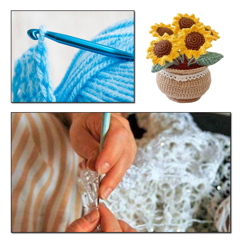 

Набор для вязания крючком DIY: милые растения в горшках, вязаные вручную, для детей (Подсолнух)