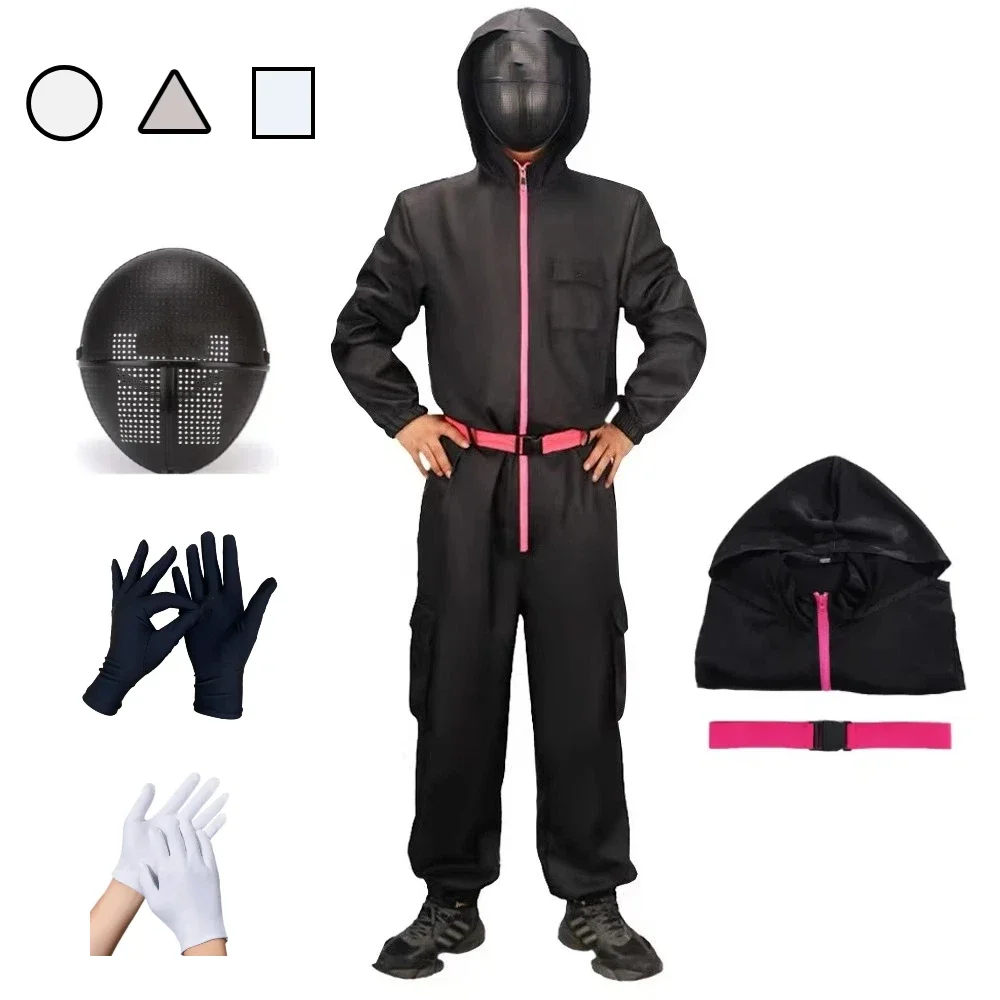 

Korean-style Crew-based Heist Cosplay Attire Cosplay Costume Dali Black One-piece Calamari Game Suit Dali Halloween Costume