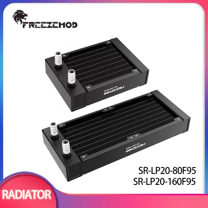 FREEZEMOD Aluminum Radiator Pagoda Thread Mouth Small Liquid Cooling Medical Printing Laser for 80mm Fan Installed SR-LP20-160