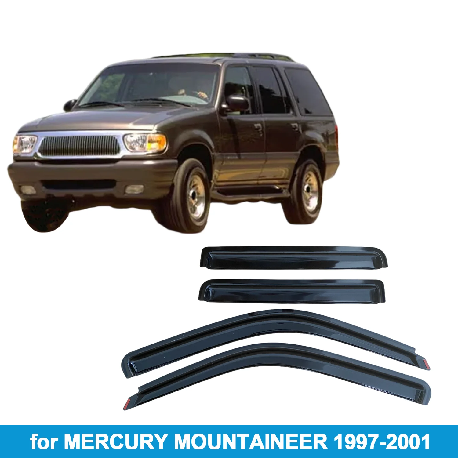 

Оконный козырек для MERCURY MOUNTAINEER 1997-2001, канальный дождевик, боковой дефлектор, защита от атмосферных воздействий, внутреннее крепление