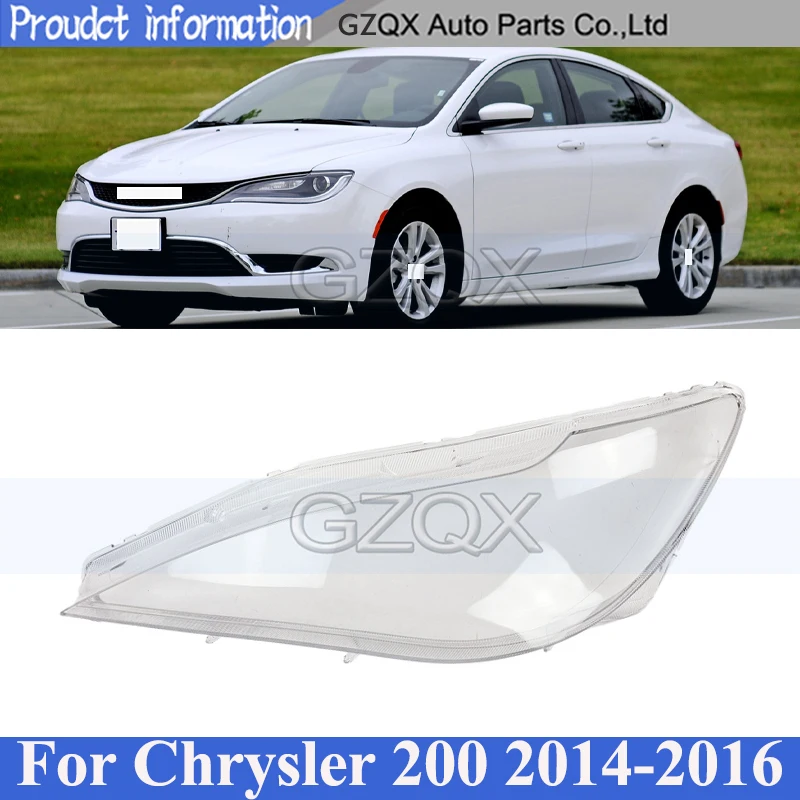 

CAPQX Front Bumper Headlight Cover Shell Shade For Chrysler 200 2014-2016 Head Lamp Glass Head Light Lens
