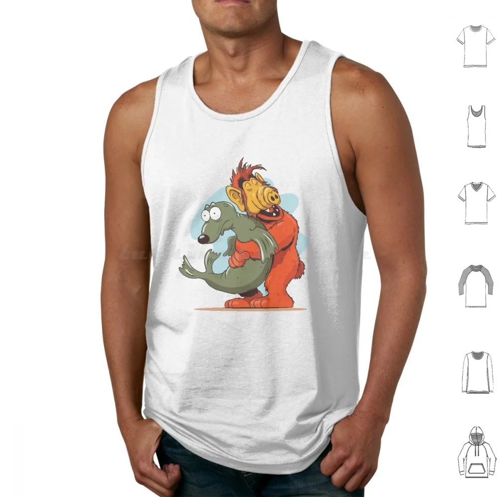 Alf-Life Form Tank Tops Vest Sleeveless Alf Film Alf And Cat Funny Alf Series Melmac Life Form 80s Alf No Problem Alf