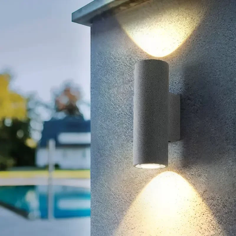 for Double Head Spotlight Outdoor Wall Lamp Waterproof Villa Courtyard Aisle Light B&B Hotel Exterior Cement Wall Lamp