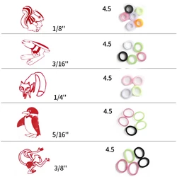10 упаковок, 1000 шт., красочные Ортодонтические эластичные ленты, 4,5 унции, 1/8 дюйма, 3/16 дюйма, 1/4 дюйма, 5/16 дюйма, 3/8 дюйма