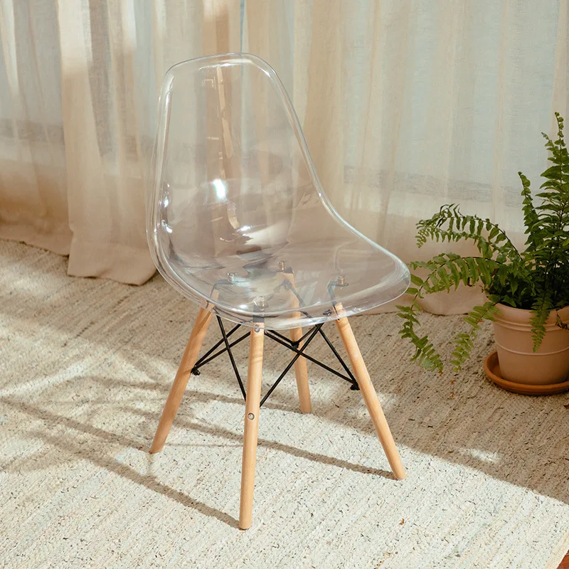 The product can be customized.Transparent chair acrylic backrest stool plastic crystal dining chair online celebrity photo