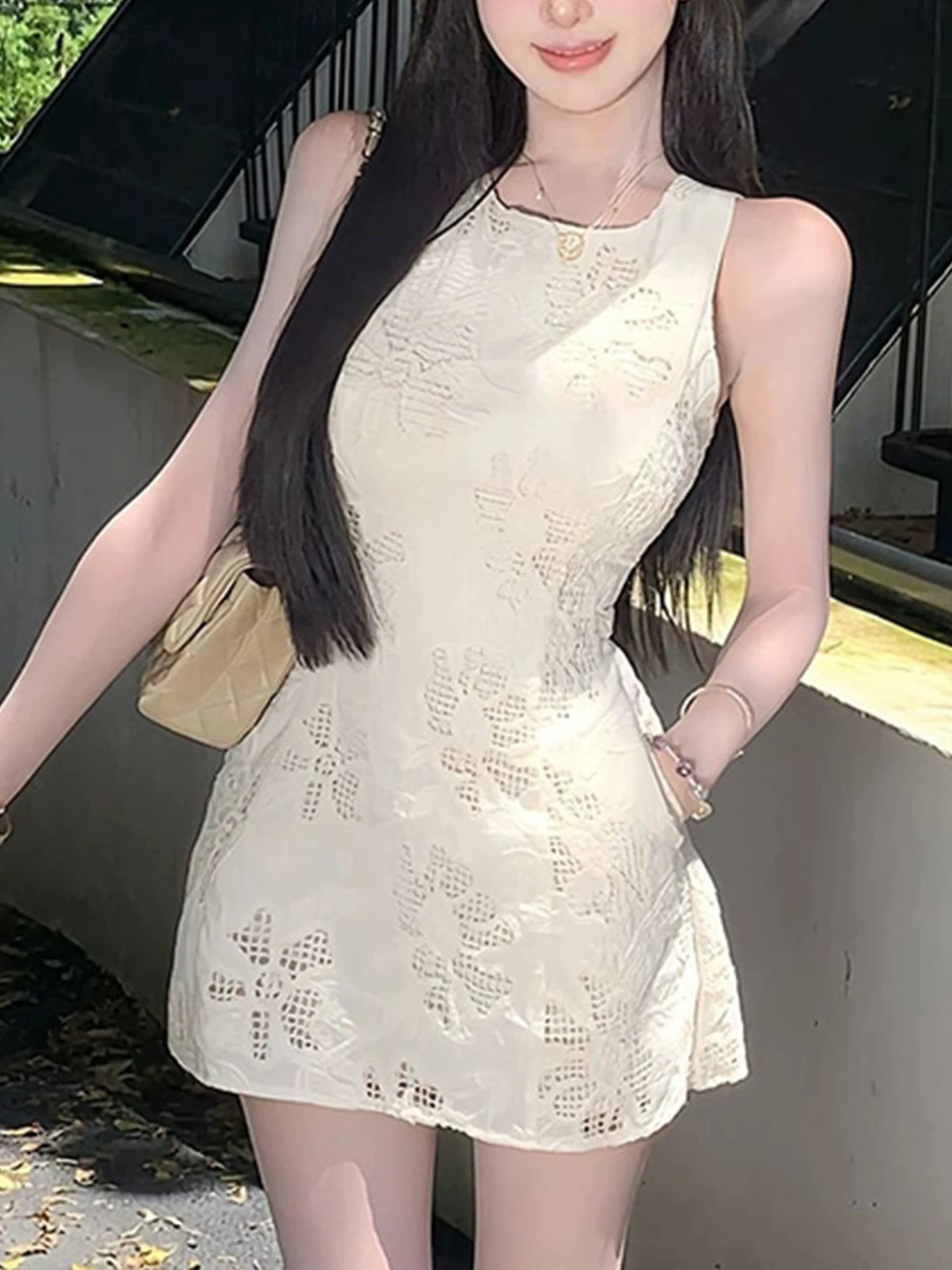 

Женская юбка XZY с вышивкой и ажурными вставками, больших размеров, с завышенной талией, летняя, модная, для повседневной носки