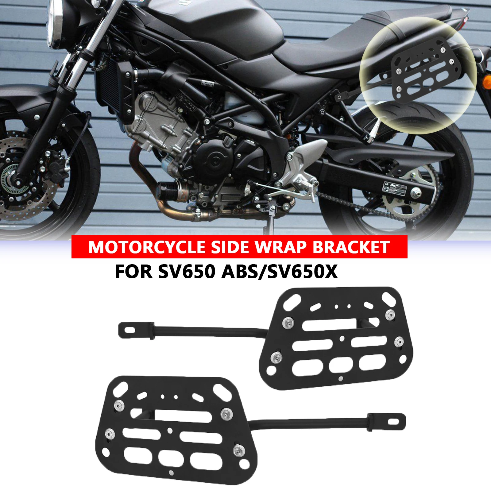 

Fit SV650X 2018-2025 2024 Motorcycle Side Saddlebag Support Bars Mounting Brackets Side Pannier Racks For SV650 ABS 2015-2025