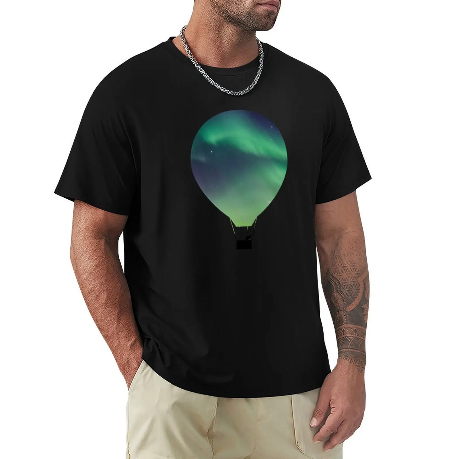 Aeronaut, Lee Scoresby and His Daemon Hester in His Hot Air Balloon On A Transparent Background T-Shirt