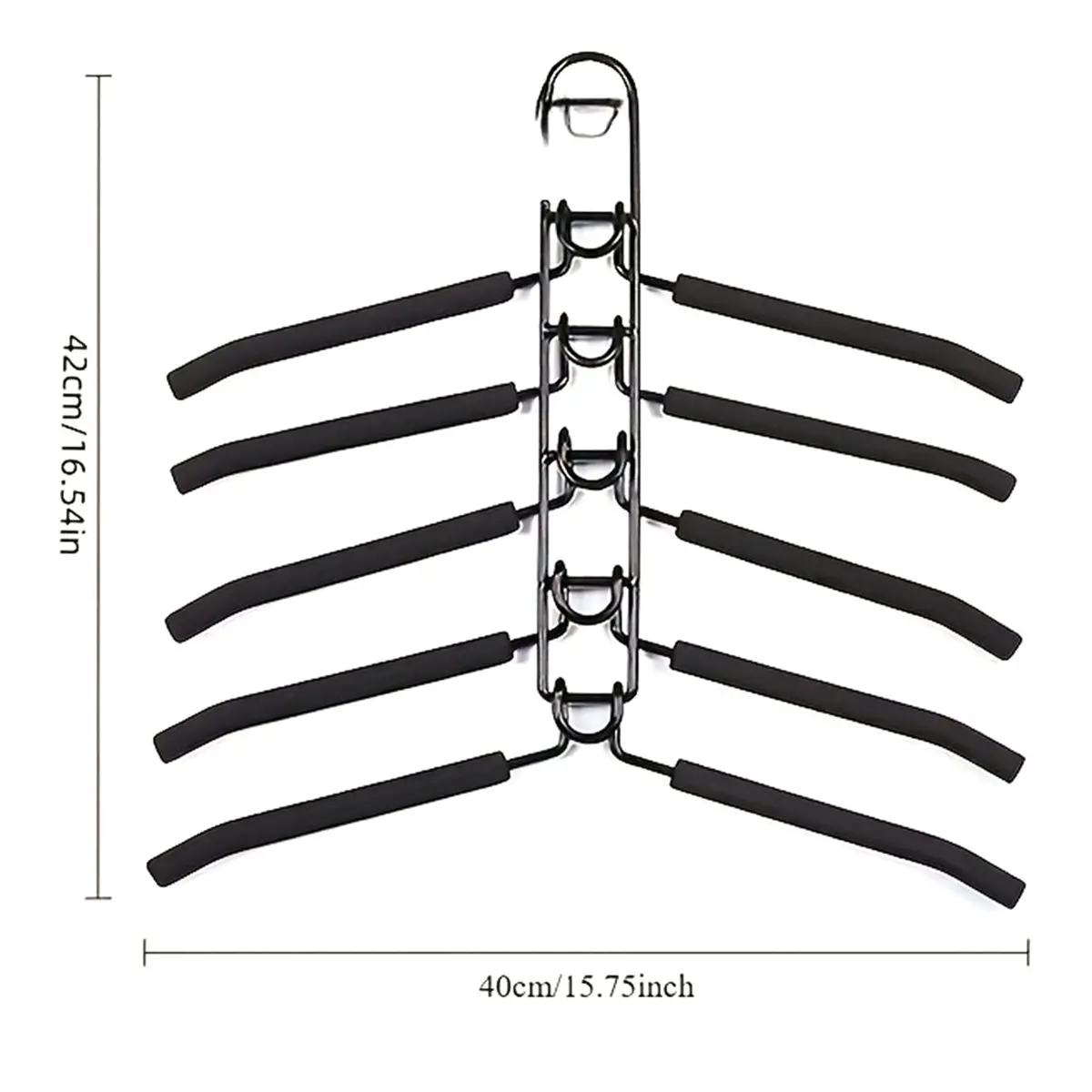 شماعات معدنية شديدة التحمل موفرة للمساحة مع وسادات إسفنجية مضادة للانزلاق - تصميم متعدد الطبقات للمعاطف والسترات والقمصان
