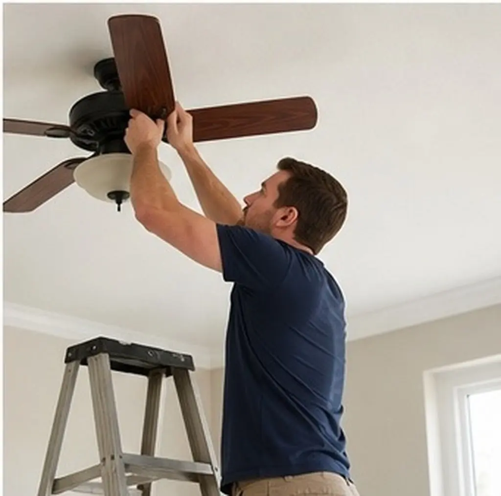 20.7-inch Walnut Wood Grain Plastic Ceiling Fan Blades Replacement – Lightweight, Easy Install, High-Performance