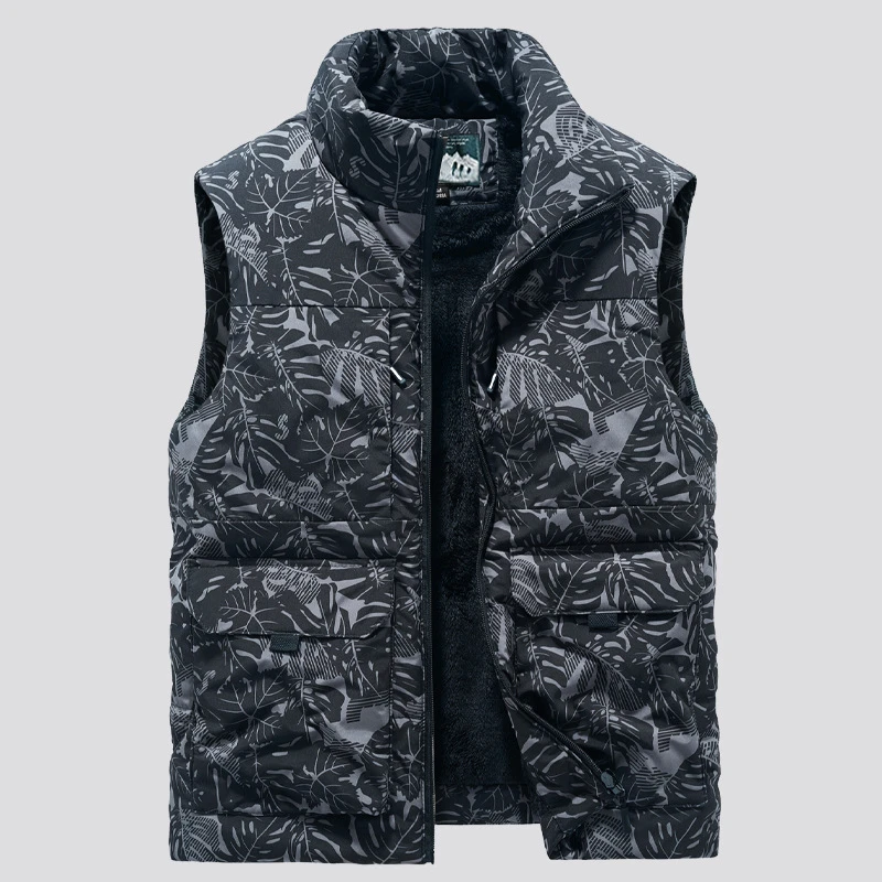 

New Winter Fashion Wool Workwear Vest Male Cotton-Padded Vests Coats Men's Sleeveless Jackets Warm Multiple Pockets Waistcoats