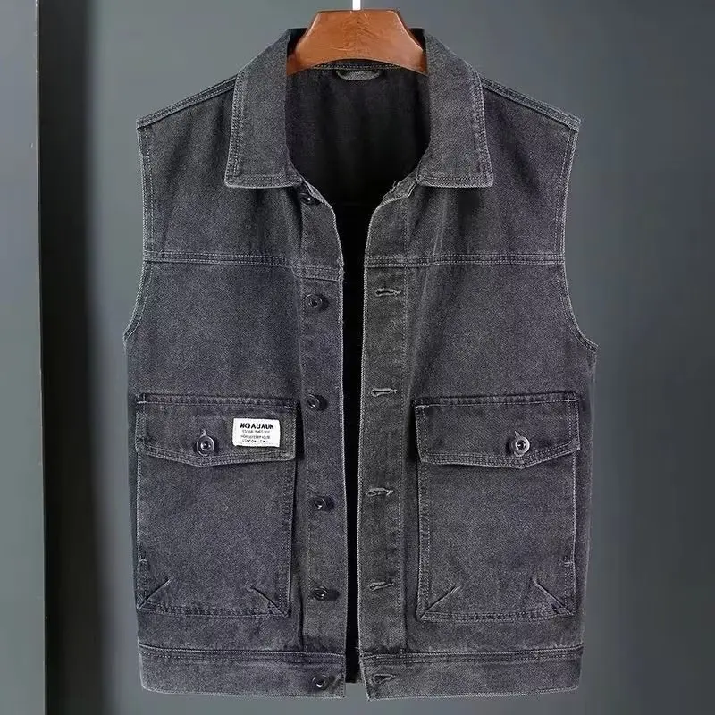 

High-End Vest Men Trendy Ins Spring Autumn New Sleeveless Workwear Vest Waistcoat Top Hong Style Me