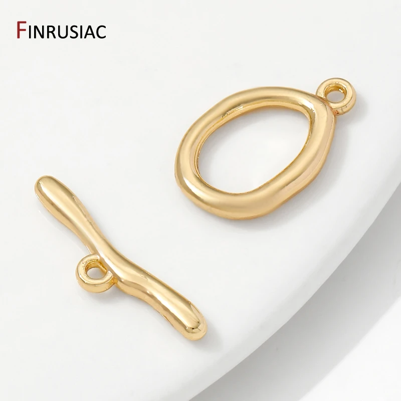 14K Gold Plated Oval OT Clasps Connectors For Bracelet Necklace Making,Toggle End Clasps Buckle For DIY Jewelry Making Supplies image 2