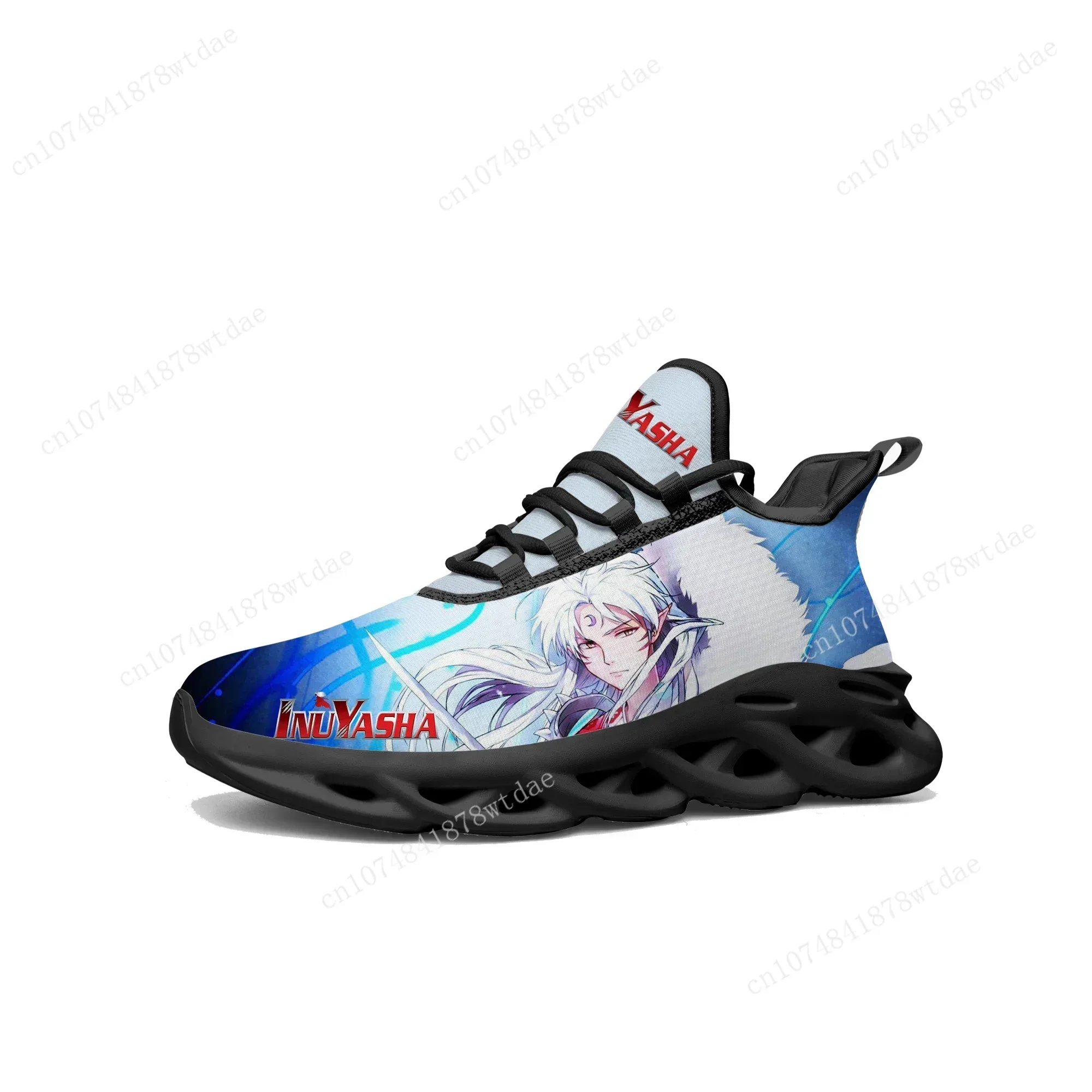 Sesshoumaru Flats Sneakers Mens Womens Sports Running Shoes High Quality Inuyasha Anime Custom Lace Up Mesh Footwear