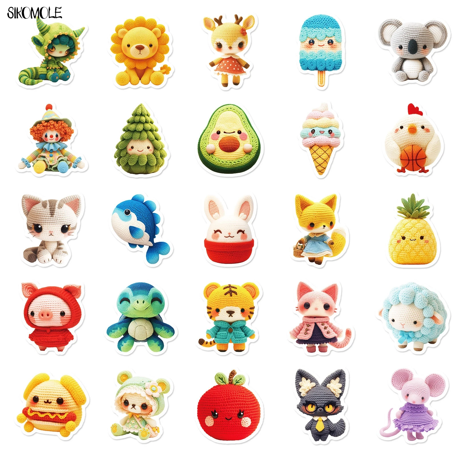 10/30/50PCS การ์ตูนสัตว์ PVC น่ารัก Graffiti สติกเกอร์ความงาม DIY ตกแต่งของเล่นเด็กกระเป๋าเดินทาง Decal สติกเกอร์แพ็ค