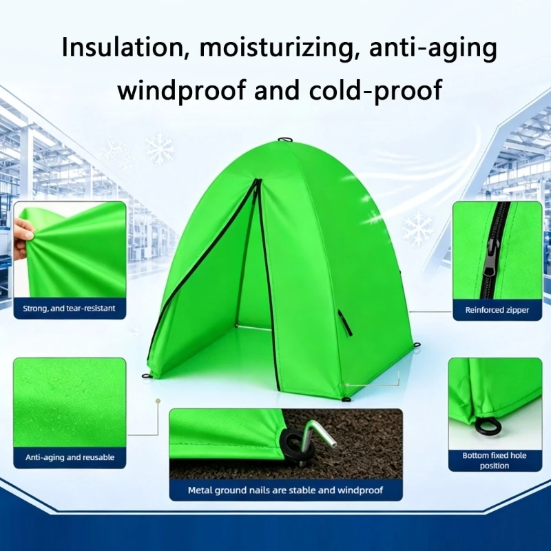 Zippered Garden Cover Tents, 2-Pack Rounded Fabric Covers for Vegetables and Flowers During Routine Care in Outdoor Gardens and