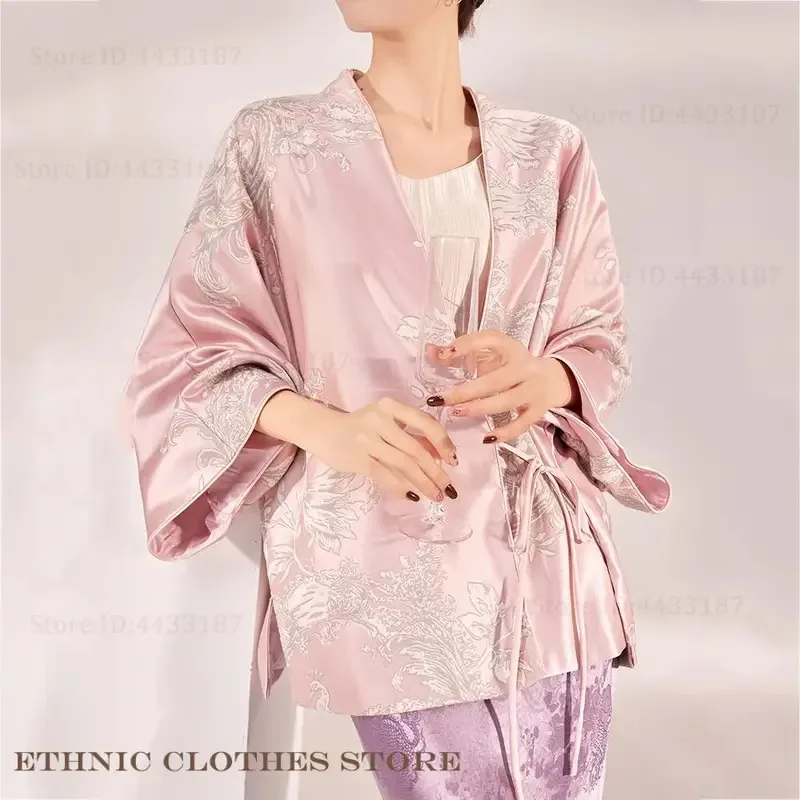 

Новое женское кимоно в китайском стиле, кардиган, роскошное атласное пальто с вышивкой, куртка, элегантная верхняя одежда, Vestidos, вечернее платье