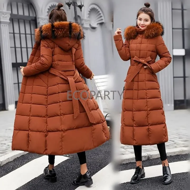 Abrigo largo de invierno para mujer, chaqueta acolchada de algodón, Parka gruesa, 20