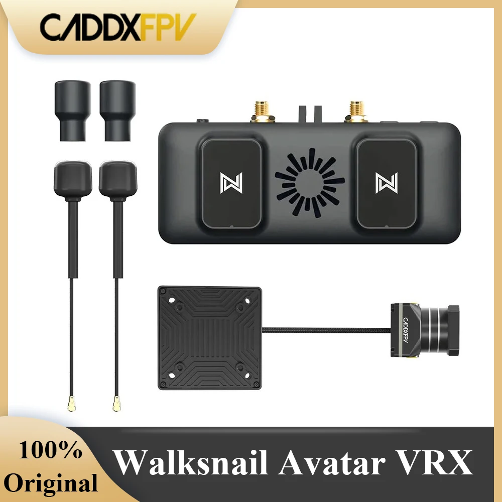 CADDX Walksnail Avatar HD FPV VRX 4 Antennas 4KM 1080P/60FPS RP-SMA LHCP HDMI Out for Analog Goggles Supports OSD BetaFlight