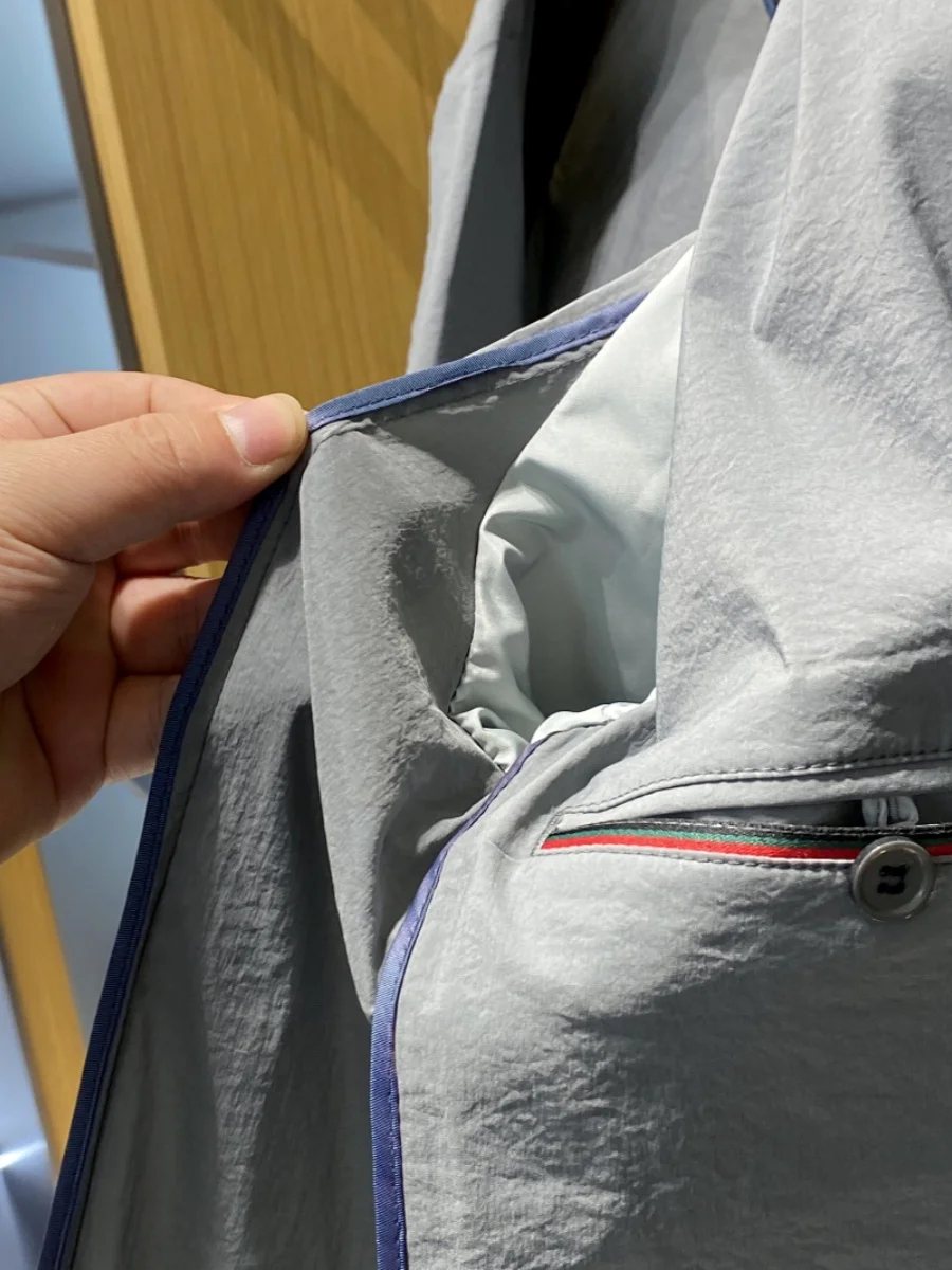 Pesado nuevo Primavera Verano hombres Casual viajero traje fino Jaet ligero Busin Casual Sle Stand Fit cuello plano