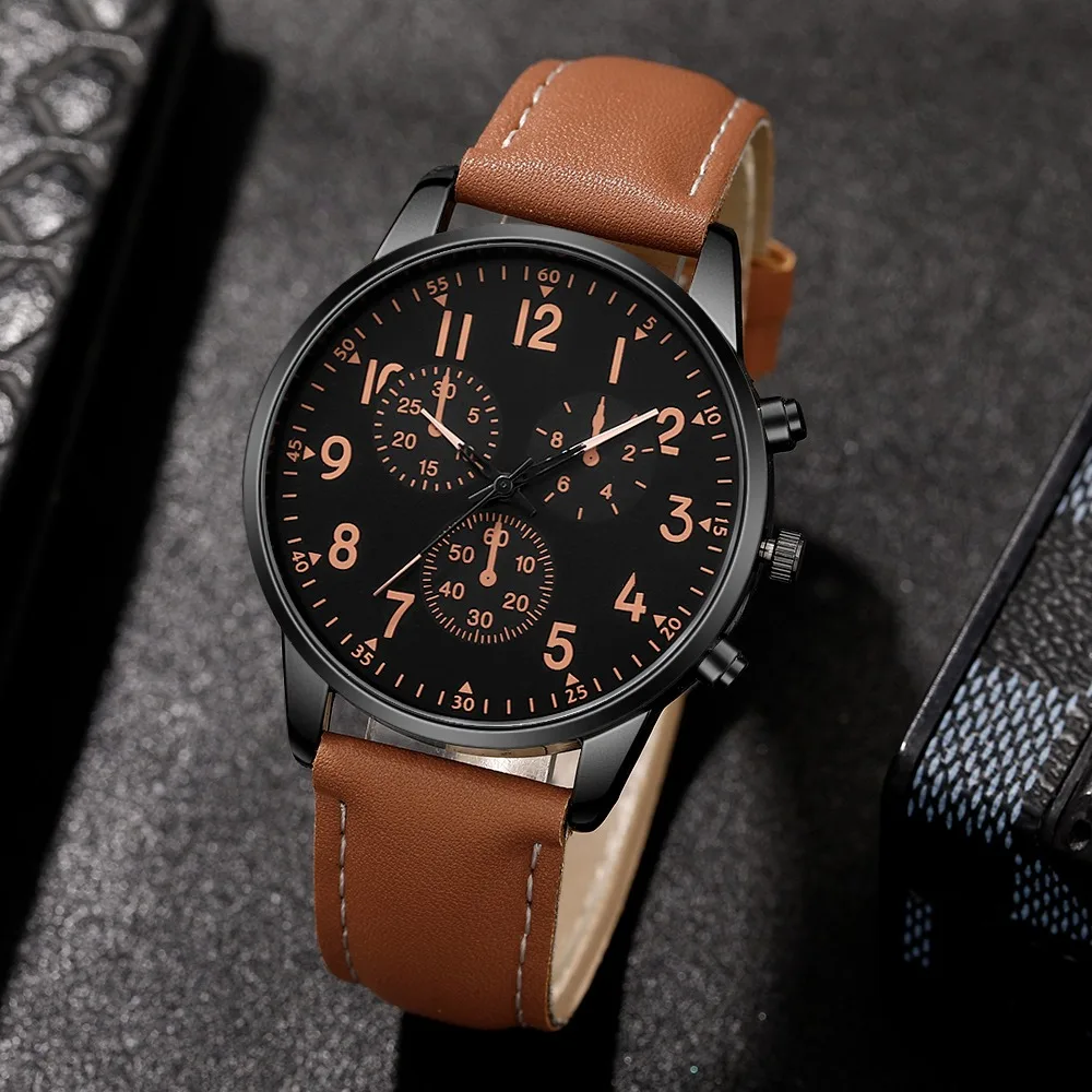 5Pcs Men's Watch & Jewelry Set,For Daily Wear And Formal Occasions,Perfect For Birthday Parties,Christmas,Halloween,Thanksgiving