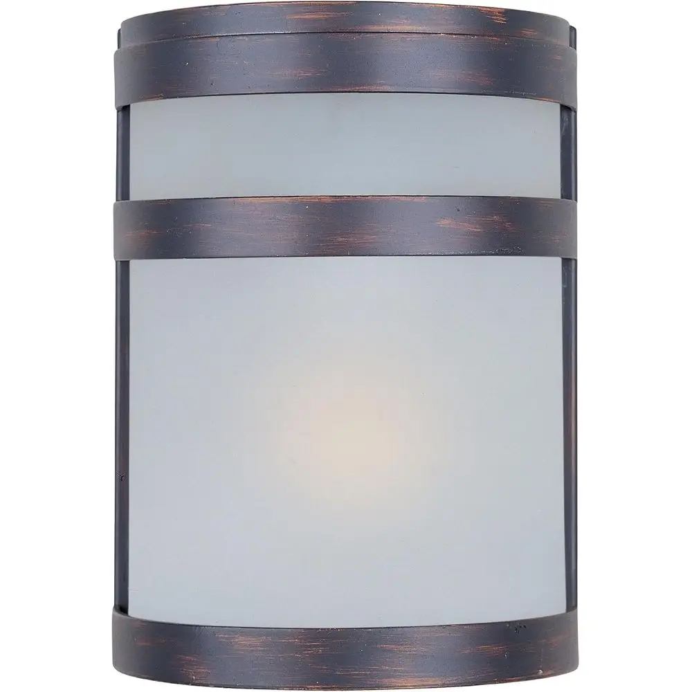 

Contemporary 1-Light Outdoor Wall Sconce in Rubbed Bronze Finish, Suitable for Porches, Patios, and Garages, Dimmable and Wet Ra