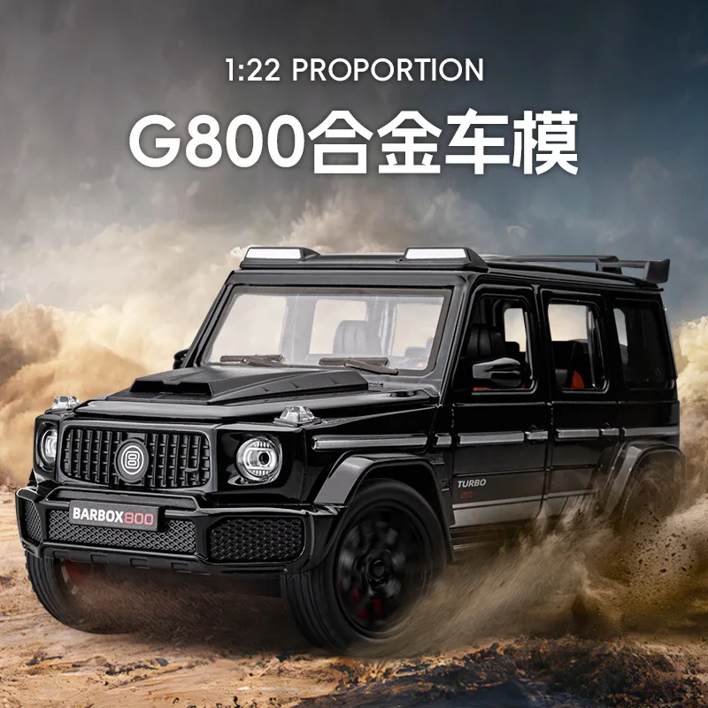1:22 g800 simulação veículo off-road modelo de liga som e luz puxar para trás coleção brinquedo das crianças presente carro de liga fundida
