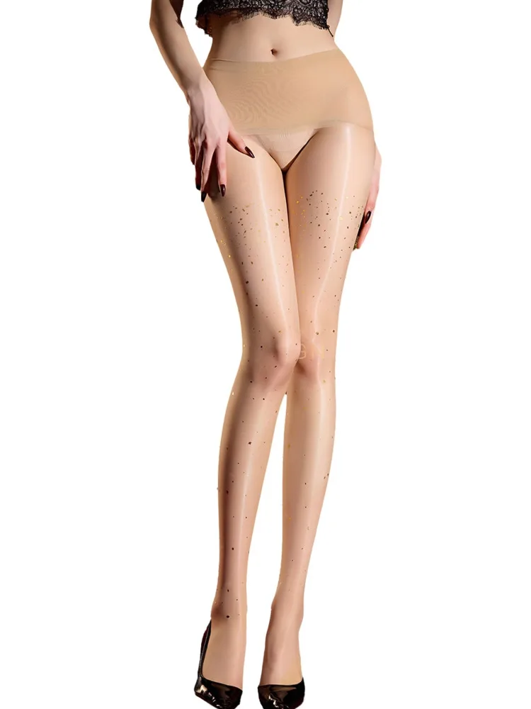 Golden Osmanthus Embossed Pantyhose Aurora Seamless Pantyhose For Women 3D Thin Translucent Silky Sexy 06G5
