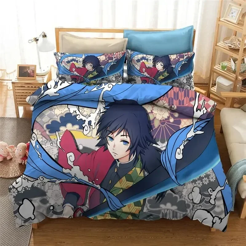 

Cartoon Demon Slayer Japan 3D Printed Bed Set Duvet Cover Pillowcase Bedding Set Linen Sheet Quilt Cover Full Queen King Size