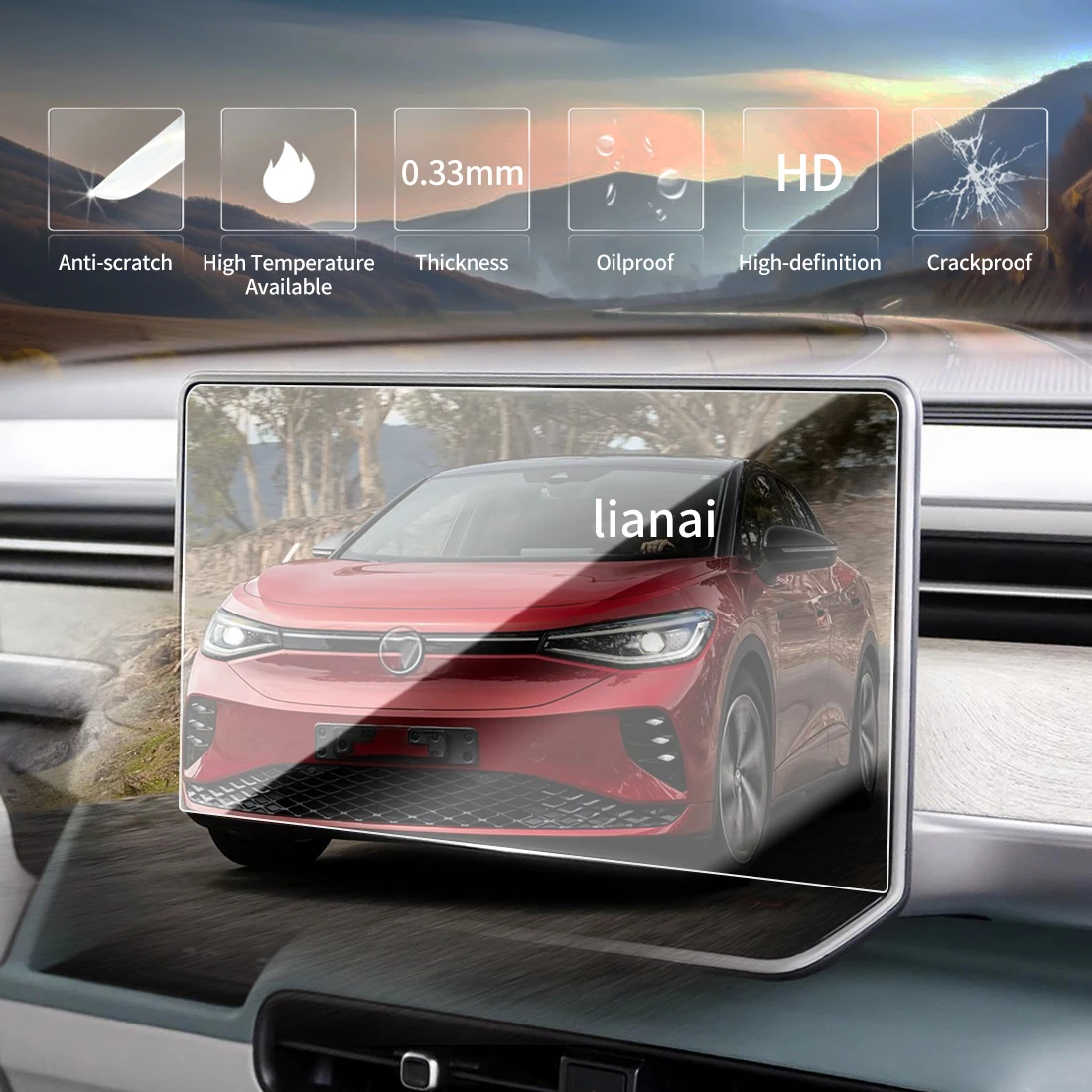 Screen Protector for 25-26 VW ID.5 Tempered Glass GPS Video Navigator Car Stickers Accessories Scratch-resistant supplies