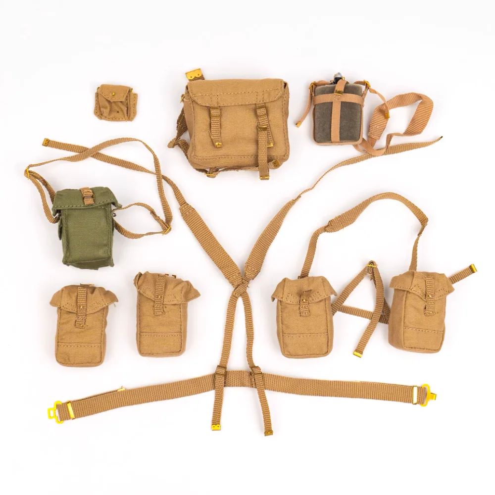 

UD9042 1/6 Scale Soldier Belt Water Bottle Bag Set Model for 12''WW II British