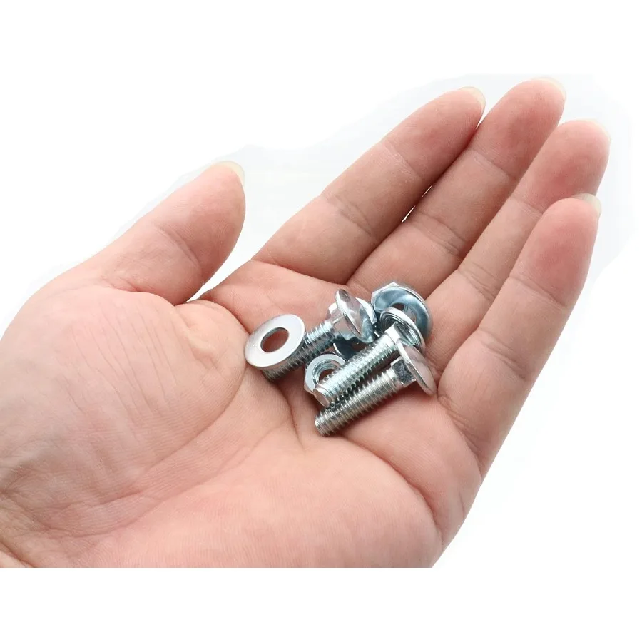 15 مجموعة من مسامير مسامير النقل مجموعة متنوعة من مسامير الرقبة المربعة مقاس 120 × 1 بوصة مع صواميل سداسية وفولاذ كربوني مسطح (Zi)