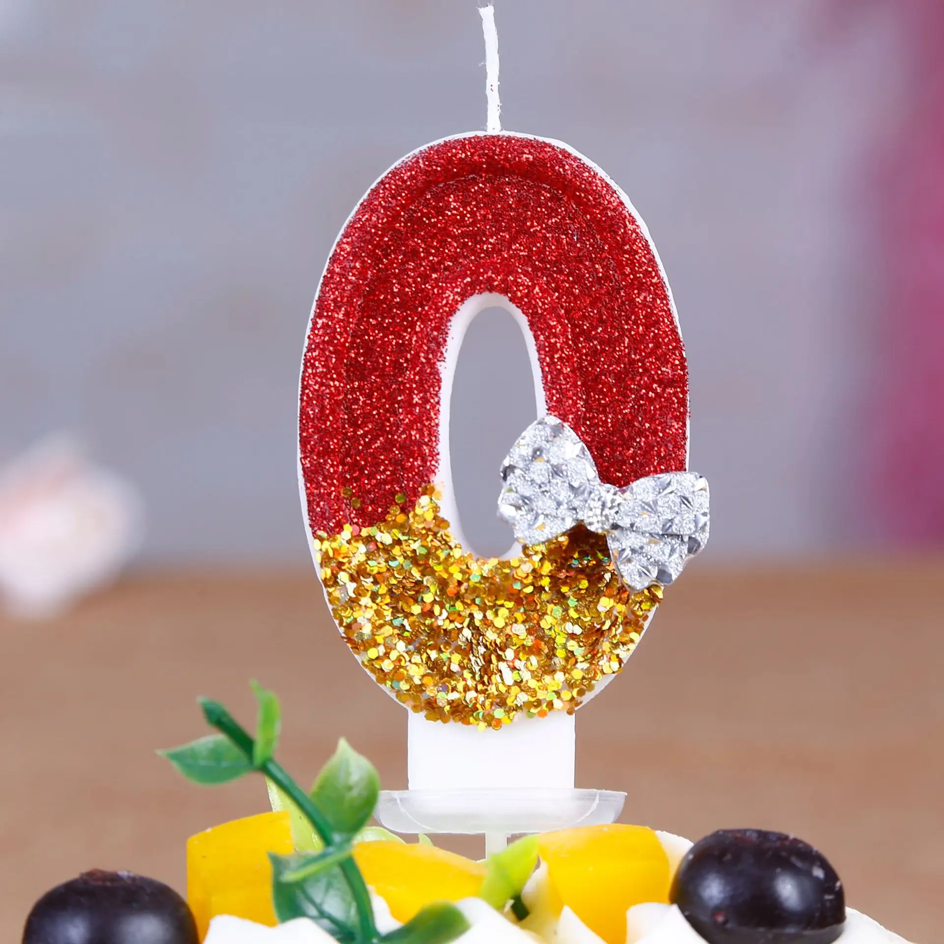 1PC Number Birthday Candle Golden Red Creative Ties Candle Digitals 0-9 Party Celebration Festival Cake Candles