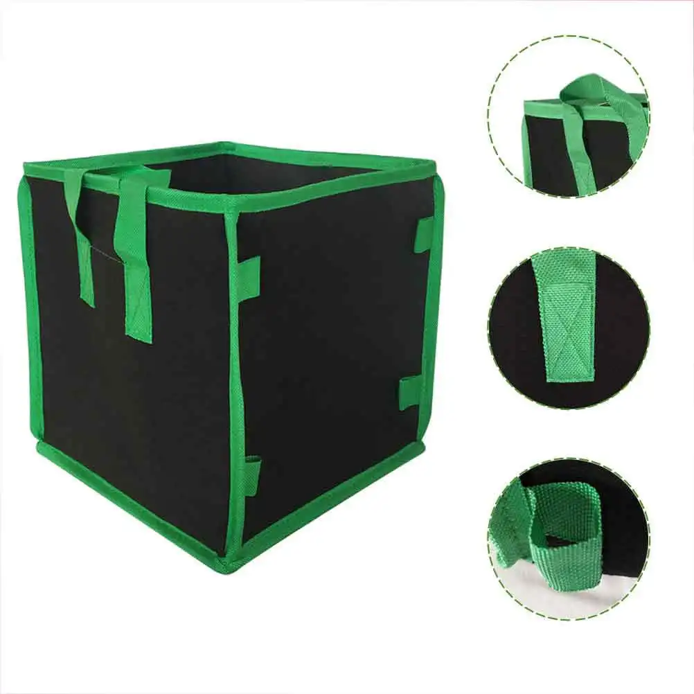

Nonwoven Fabric Planting Bag Square Pouch 4 Gallon 25x25x25cm Tough Waterproof Root Soil Ball Air Permeable Plant Growing Bag