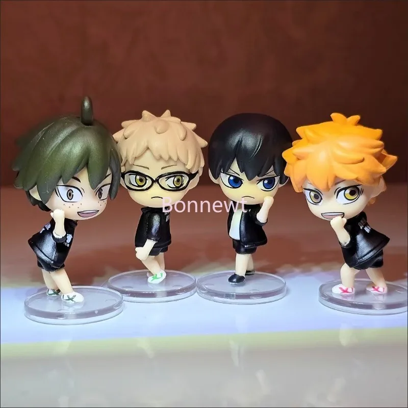 4Types/set Haikyuu turns around to say hello shows team uniform gashapon Q version figurines model ornaments in stock wholesale