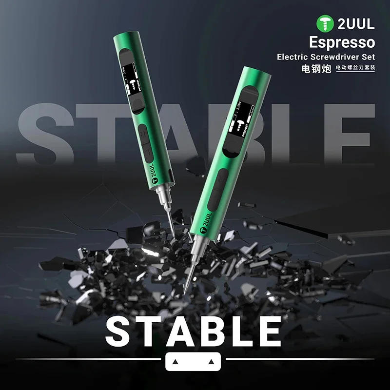 2UUL SD11 Espresso Precision Electric Screwdriver Set S2 High-Hardness Alloy Steel Precision Bits for Phone Repair Screwdriver