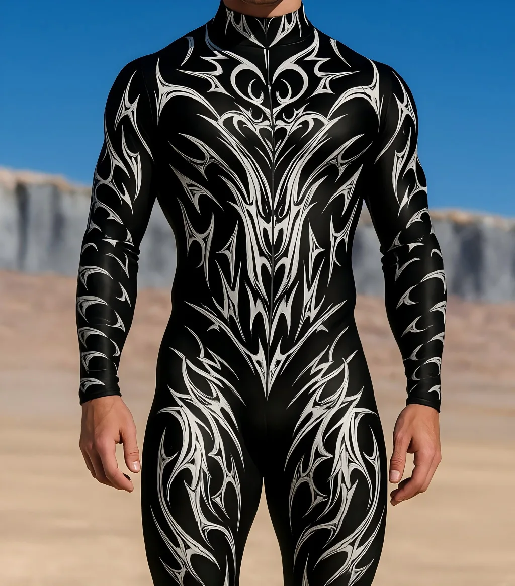 Herren Halloween Cyberpunk Jumpsuit 3D Digitaldruck Roboter Zentai Erwachsenen Cosplay Catsuit Bodysuit Karneval Rennrad Kostüm – Detail 22