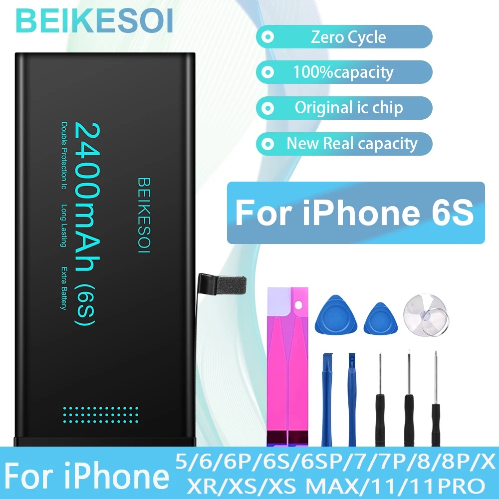 BEIKESOI Battery For iPhone 6S High capacity battery For iPhone 6S i6s Mobile Phone Battery Long standby time with Tool