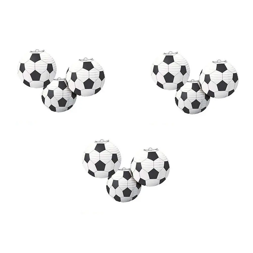 

Набор из 6 ручных фонариков для поделок из бумаги, с футбольным узором, из безопасных материалов премиум-класса, для декора комнаты и класса, развивающий набор для творчества