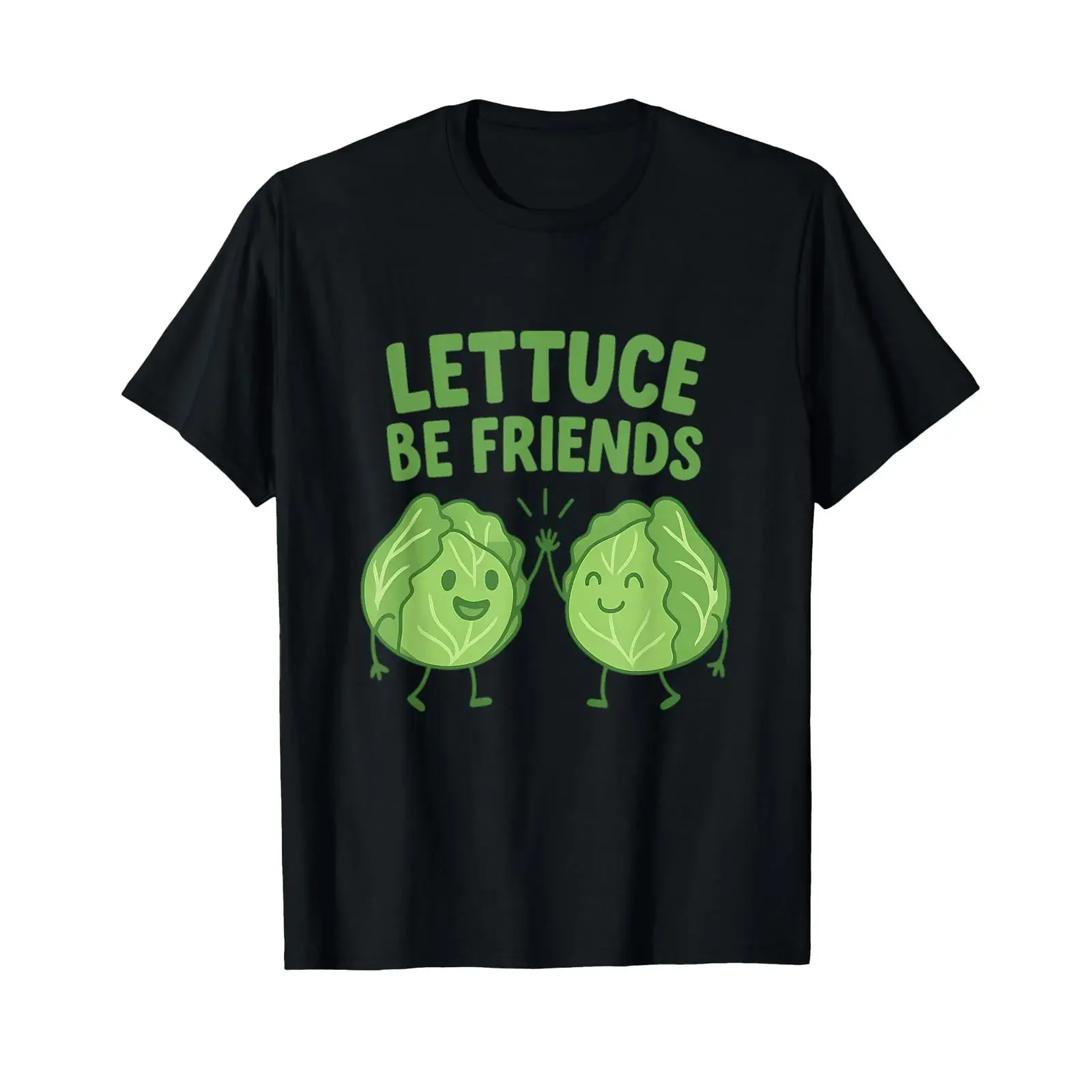 Lettuce Be Friends Dad Joke Veggie Pun novelty Design T Shirt vintage Washed Slightly homme Breathable designer clothes Stylish