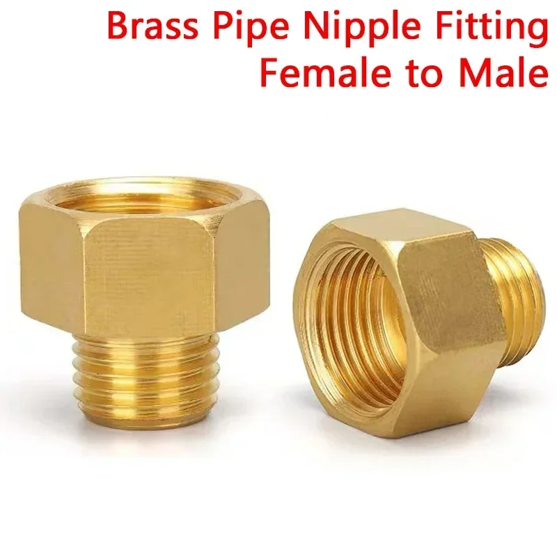 Brass Adapter Fitting Pipe 1/8 1/4 3/8 1/2 3/4 Pressure Gauge Conversion Copper Joint Brass Fitting Quick Coupler Adapter