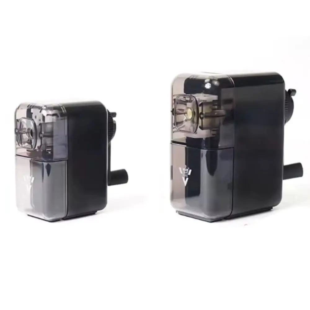 Transparent/Black Pencil Sharpener Adjustable Art Designer Hand Crank Pencil Sharpener Educational Manual Pen Sharpener