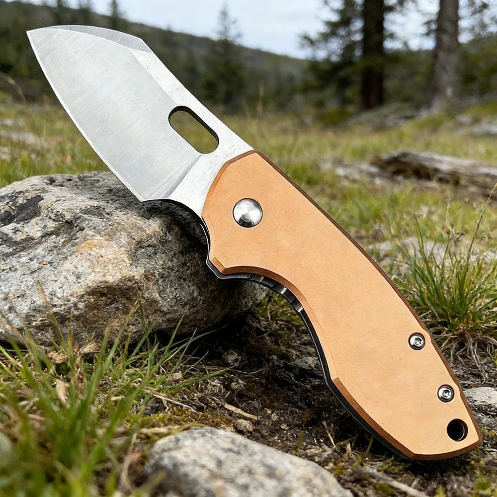 

Тактический складной нож 5311 с латунной рукоятью для самообороны, охоты, нарезки фруктов, кемпинга. Незаменимый инструмент.