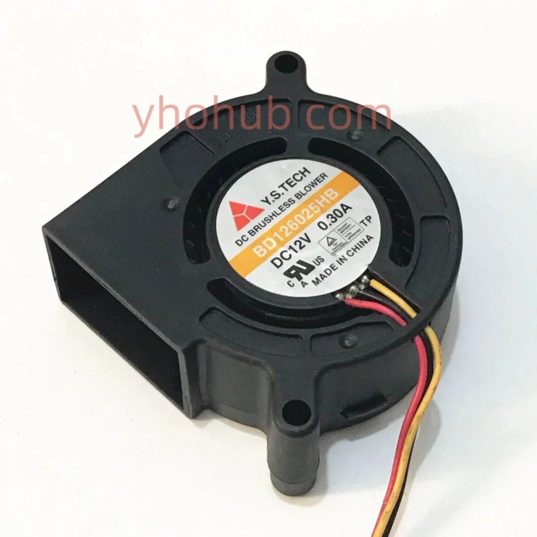 Y.S TECH BD126025HB DC 12V 0.30A 60x60x25mm Server Cooling Fan