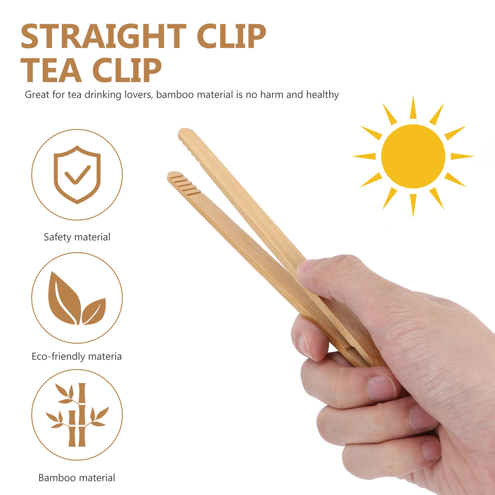 

10pcs Straight Tea Clip Bamboo Mini Tongs Eco-Friendly Lifting Tools for Food Serving Tea Accessories Making Supplies